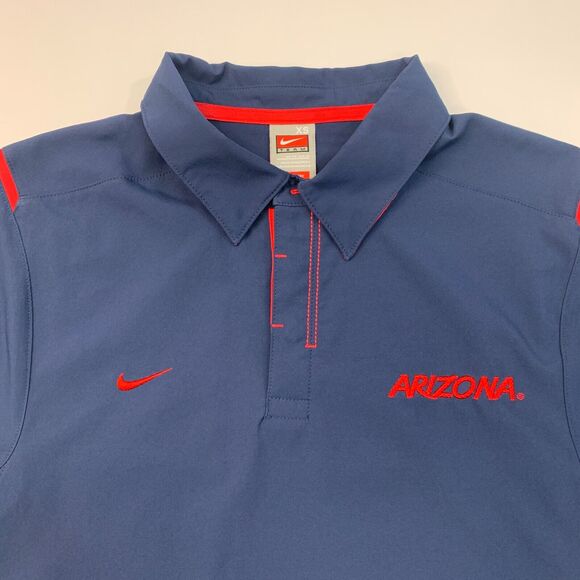 Nike Arizona Wildcats Polo Shirt Men XS Extra Small Navy Blue FitDry Performance - Picture 3 of 13